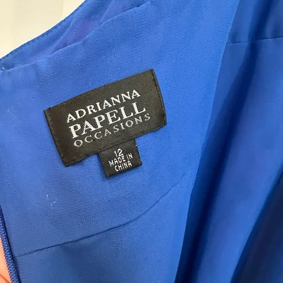 Adrianna Papell Occasions Watercolor Floral Silk Halter Fit Flare Dress Size 12 - Picture 9 of 12